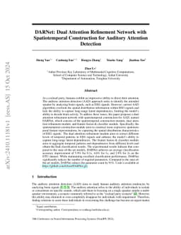 DARNet: Dual Attention Refinement Network with Spatiotemporal
  Construction for Auditory Attention Detection