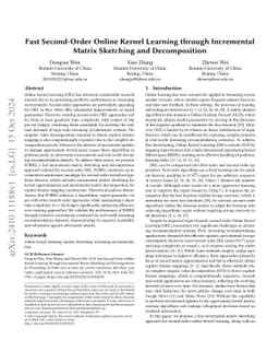 Fast Second-Order Online Kernel Learning through Incremental Matrix
  Sketching and Decomposition