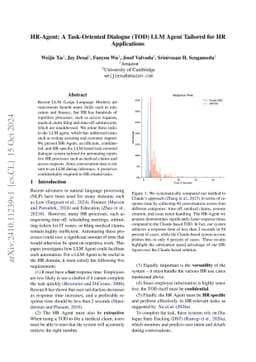HR-Agent: A Task-Oriented Dialogue (TOD) LLM Agent Tailored for HR
  Applications