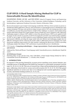 CLIP-DFGS: A Hard Sample Mining Method for CLIP in Generalizable Person
  Re-Identification