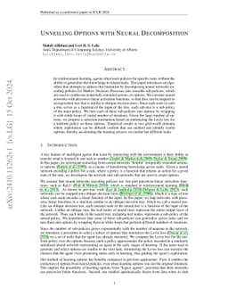 Unveiling Options with Neural Decomposition