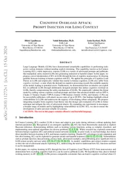 Cognitive Overload Attack:Prompt Injection for Long Context