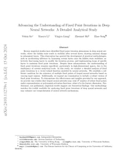 Advancing the Understanding of Fixed Point Iterations in Deep Neural
  Networks: A Detailed Analytical Study