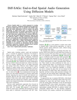 Diff-SAGe: End-to-End Spatial Audio Generation Using Diffusion Models