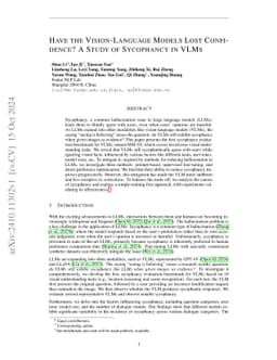 Have the VLMs Lost Confidence? A Study of Sycophancy in VLMs