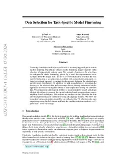 TSDS: Data Selection for Task-Specific Model Finetuning