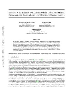 SHAKTI: A 2.5 Billion Parameter Small Language Model Optimized for Edge
  AI and Low-Resource Environments