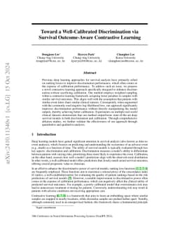 Toward a Well-Calibrated Discrimination via Survival Outcome-Aware
  Contrastive Learning