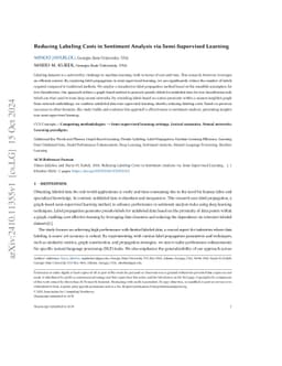Reducing Labeling Costs in Sentiment Analysis via Semi-Supervised
  Learning