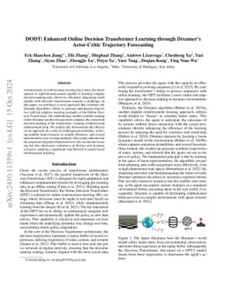 DODT: Enhanced Online Decision Transformer Learning through Dreamer's
  Actor-Critic Trajectory Forecasting