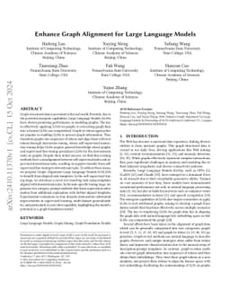 Enhance Graph Alignment for Large Language Models