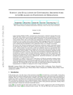 Survey and Evaluation of Converging Architecture in LLMs based on
  Footsteps of Operations
