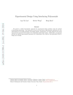 Experimental Design Using Interlacing Polynomials
