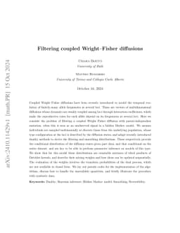 Filtering coupled Wright-Fisher diffusions