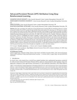 Advanced Persistent Threats (APT) Attribution Using Deep Reinforcement Learning