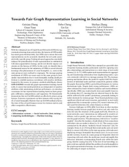 Towards Fair Graph Representation Learning in Social Networks