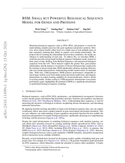 BSM: Small but Powerful Biological Sequence Model for Genes and Proteins