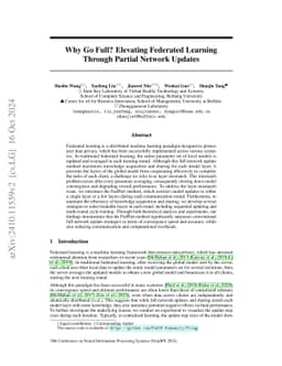 Why Go Full? Elevating Federated Learning Through Partial Network
  Updates