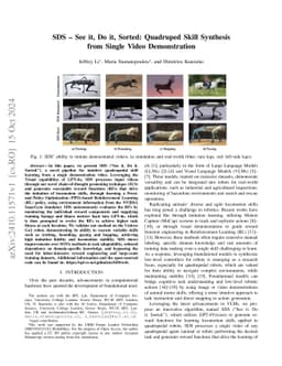 SDS -- See it, Do it, Sorted: Quadruped Skill Synthesis from Single
  Video Demonstration
