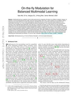 On-the-fly Modulation for Balanced Multimodal Learning