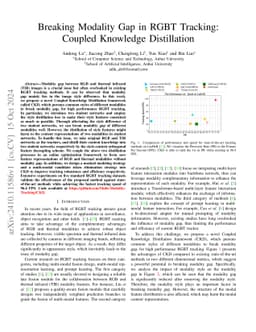 Breaking Modality Gap in RGBT Tracking: Coupled Knowledge Distillation