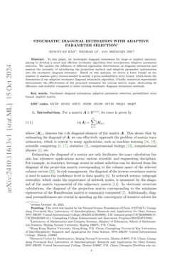 Stochastic diagonal estimation with adaptive parameter selection