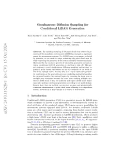 Simultaneous Diffusion Sampling for Conditional LiDAR Generation