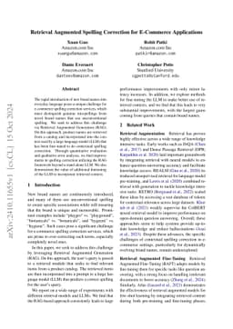 Retrieval Augmented Spelling Correction for E-Commerce Applications