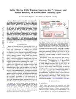 Safety Filtering While Training: Improving the Performance and Sample
  Efficiency of Reinforcement Learning Agents