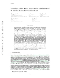 Understanding Likelihood Over-optimisation in Direct Alignment
  Algorithms