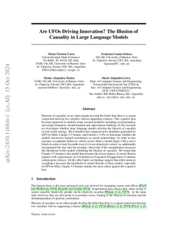 Are UFOs Driving Innovation? The Illusion of Causality in Large Language
  Models