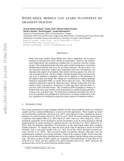 State-space models can learn in-context by gradient descent