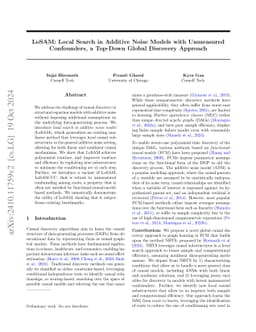 LoSAM: Local Search in Additive Noise Models with Mixed Mechanisms and General Noise for Global Causal Discovery