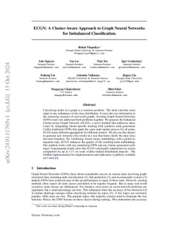 ECGN: A Cluster-Aware Approach to Graph Neural Networks for Imbalanced
  Classification