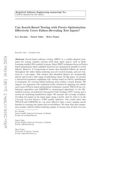 Can Search-Based Testing with Pareto Optimization Effectively Cover
  Failure-Revealing Test Inputs?