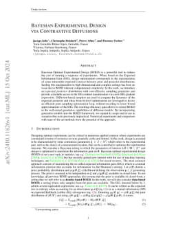 Bayesian Experimental Design via Contrastive Diffusions