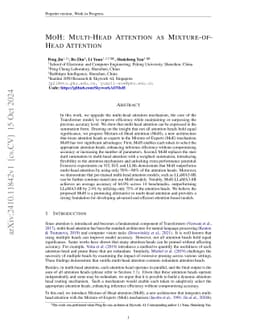MoH: Multi-Head Attention as Mixture-of-Head Attention