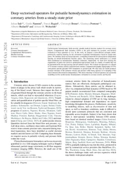 Deep vectorised operators for pulsatile hemodynamics estimation in
  coronary arteries from a steady-state prior