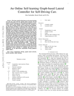 An Online Self-learning Graph-based Lateral Controller for Self-Driving
  Cars