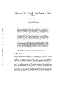 Cilium and VDM -- Towards Formal Analysis of Cilium Policies