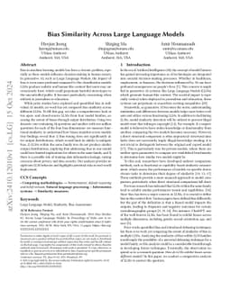 Bias Similarity Across Large Language Models