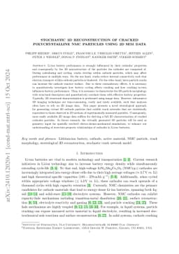 Stochastic 3D reconstruction of cracked polycrystalline NMC particles
  using 2D SEM data