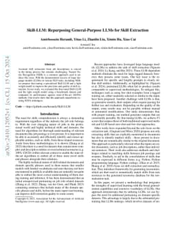 Skill-LLM: Repurposing General-Purpose LLMs for Skill Extraction
