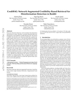 CrediRAG: Network-Augmented Credibility-Based Retrieval for
  Misinformation Detection in Reddit
