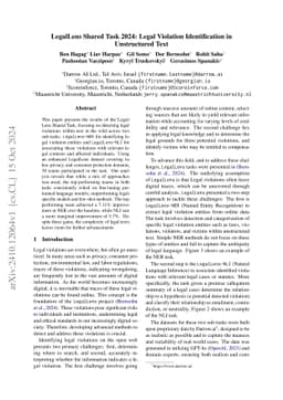 LegalLens Shared Task 2024: Legal Violation Identification in
  Unstructured Text