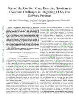 Beyond the Comfort Zone: Emerging Solutions to Overcome Challenges in
  Integrating LLMs into Software Products