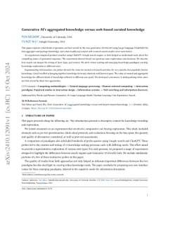 Generative AI's aggregated knowledge versus web-based curated knowledge