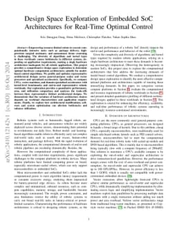 Design Space Exploration of Embedded SoC Architectures for Real-Time
  Optimal Control