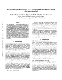 Layer-of-Thoughts Prompting (LoT): Leveraging LLM-Based Retrieval with
  Constraint Hierarchies