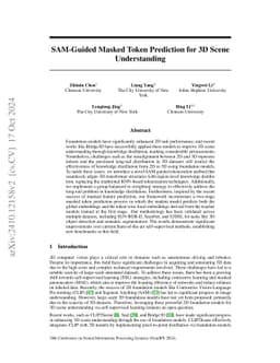SAM-Guided Masked Token Prediction for 3D Scene Understanding